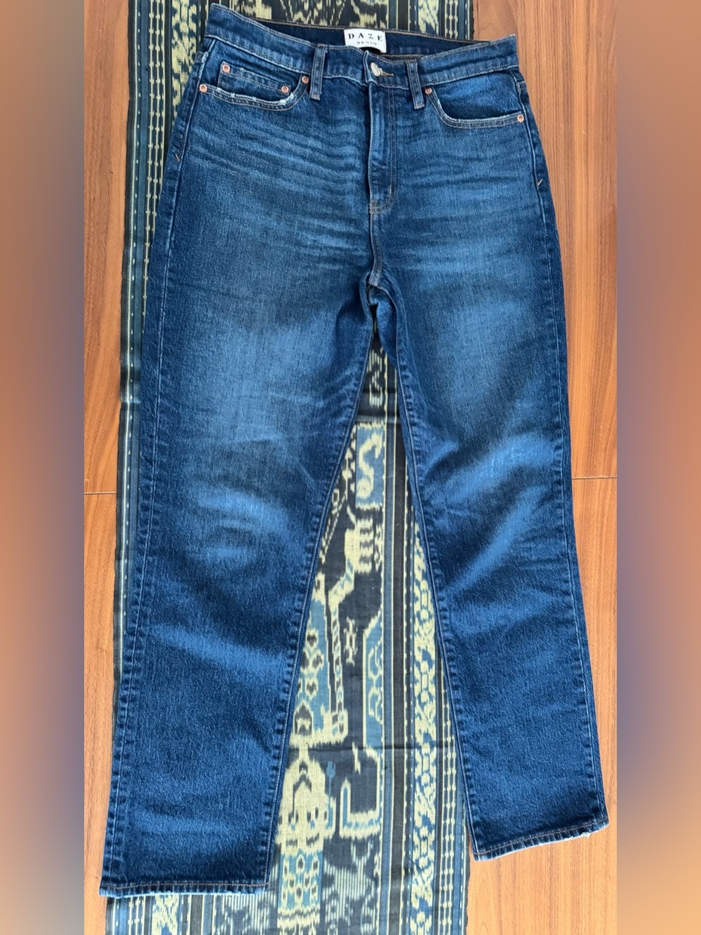Daze Denim High-Rise Straight Leg Jeans - Medium/Dark Wash Size 29